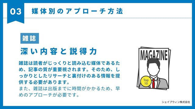 メディア プロモート　雑誌　雑誌アプローチ